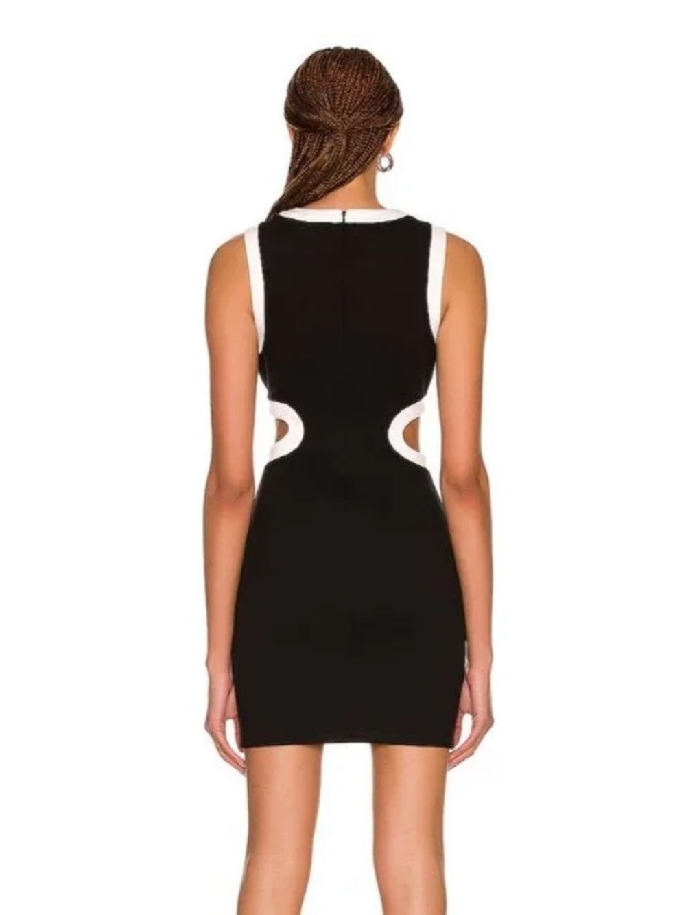 Staud Mini Dolce Dress in Black & White - Picture 2 of 3